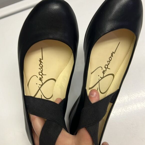 Jessica Simpson Black Criss Cross Ankle Ballet Rounded Toe Flats- 6.5M - Picture 11 of 12
